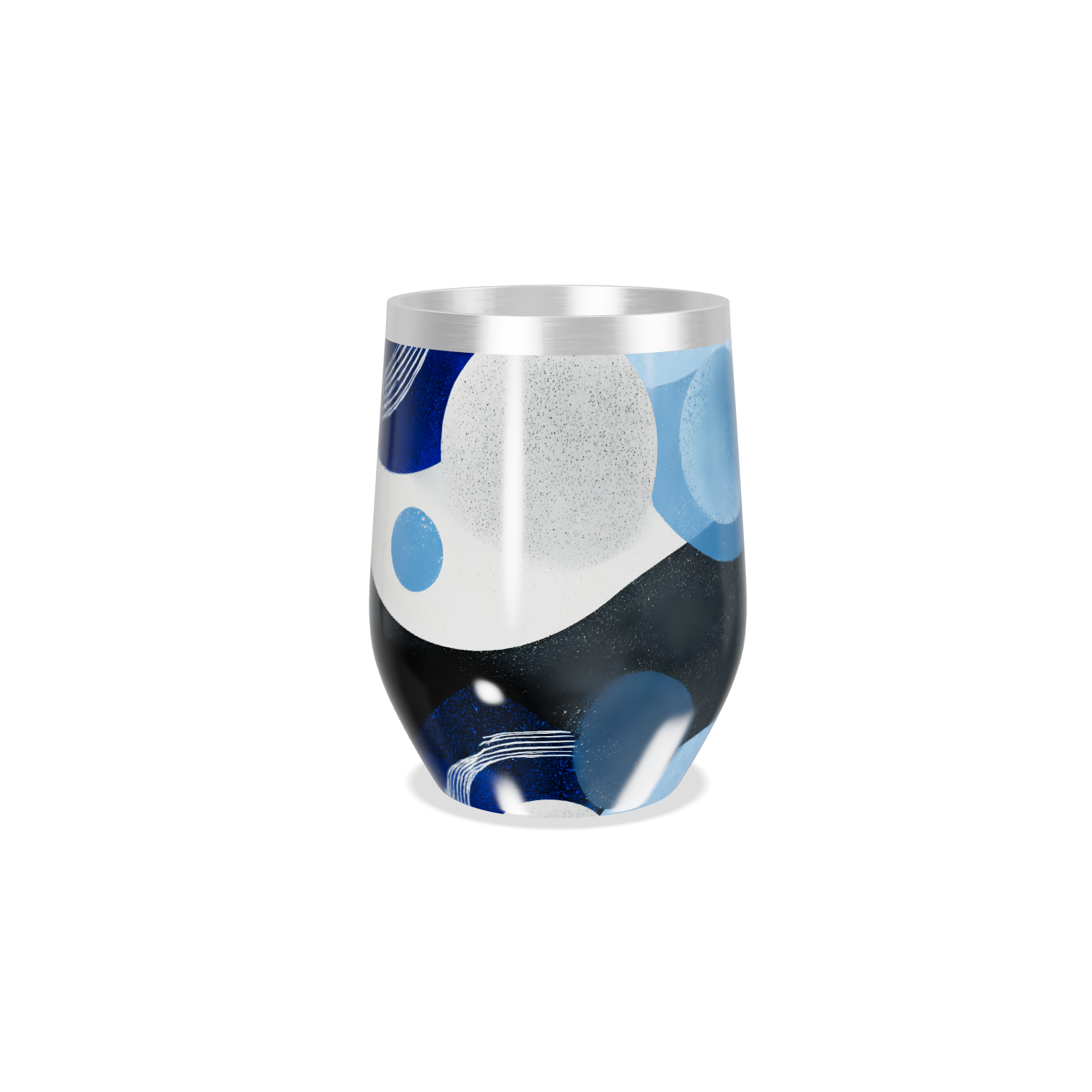 Copo Térmico Slim - Azul com Estampa Geométrica