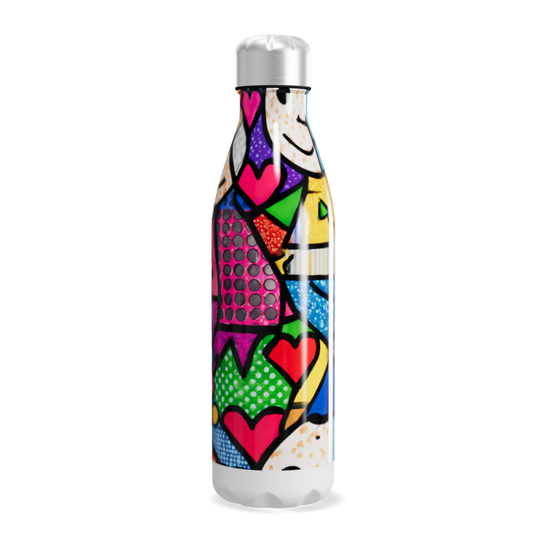 Garrafa Inox - Estampa Colorida Abstrata