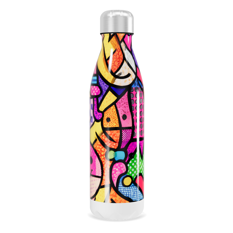 Garrafa Inox - Estampa Colorida Abstrata