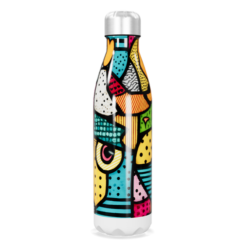 Garrafa Inox - Estampa Colorida Abstrata