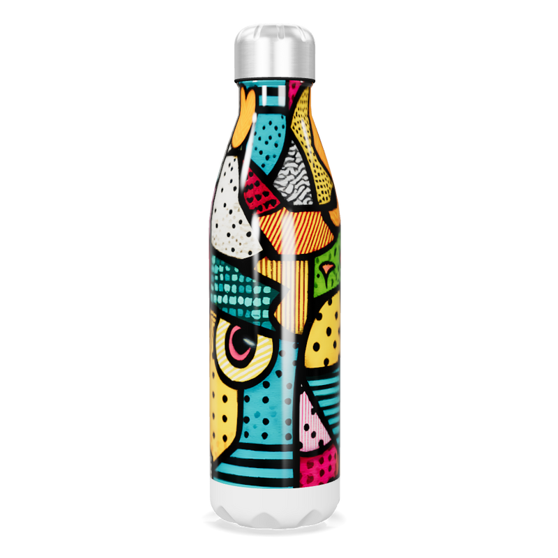 Garrafa Inox - Estampa Colorida Abstrata