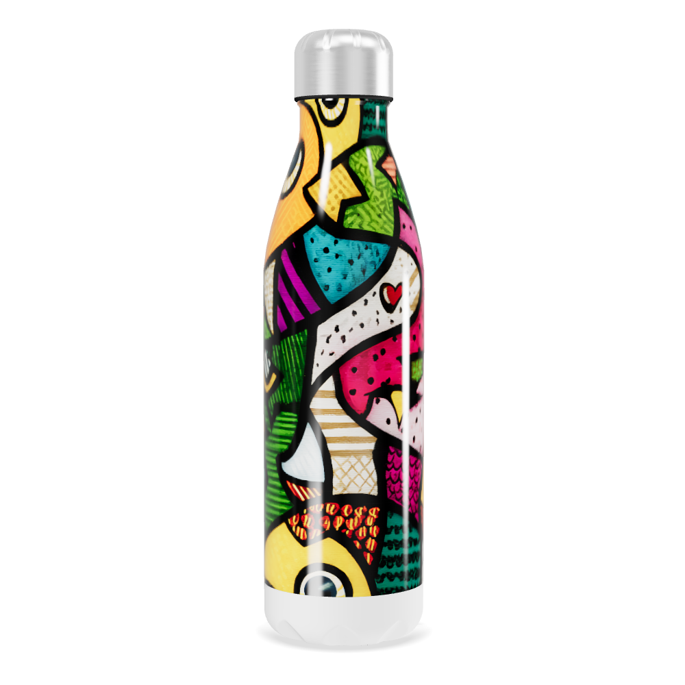 Garrafa Inox - Estampa Colorida Abstrata