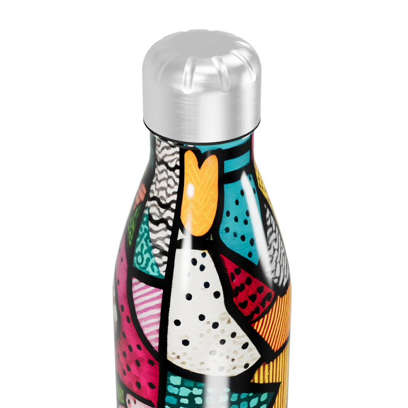 Garrafa Inox - Estampa Colorida Abstrata