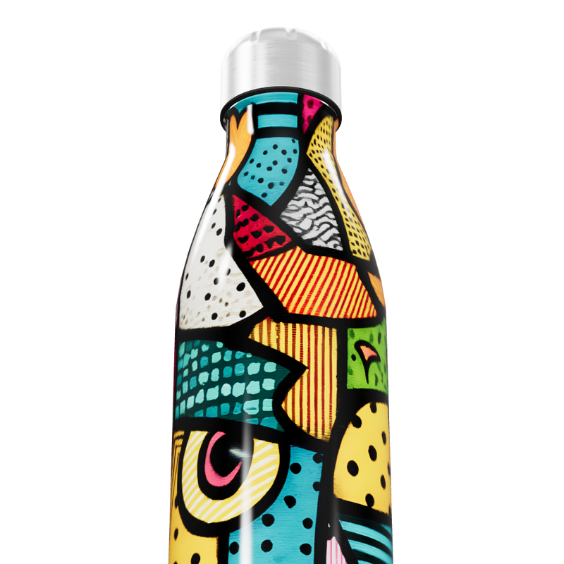 Garrafa Inox - Estampa Colorida Abstrata