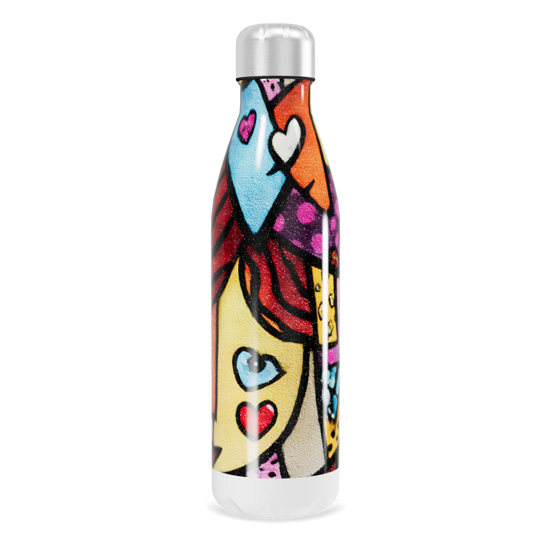 Garrafa Inox - Estampa Colorida Coração