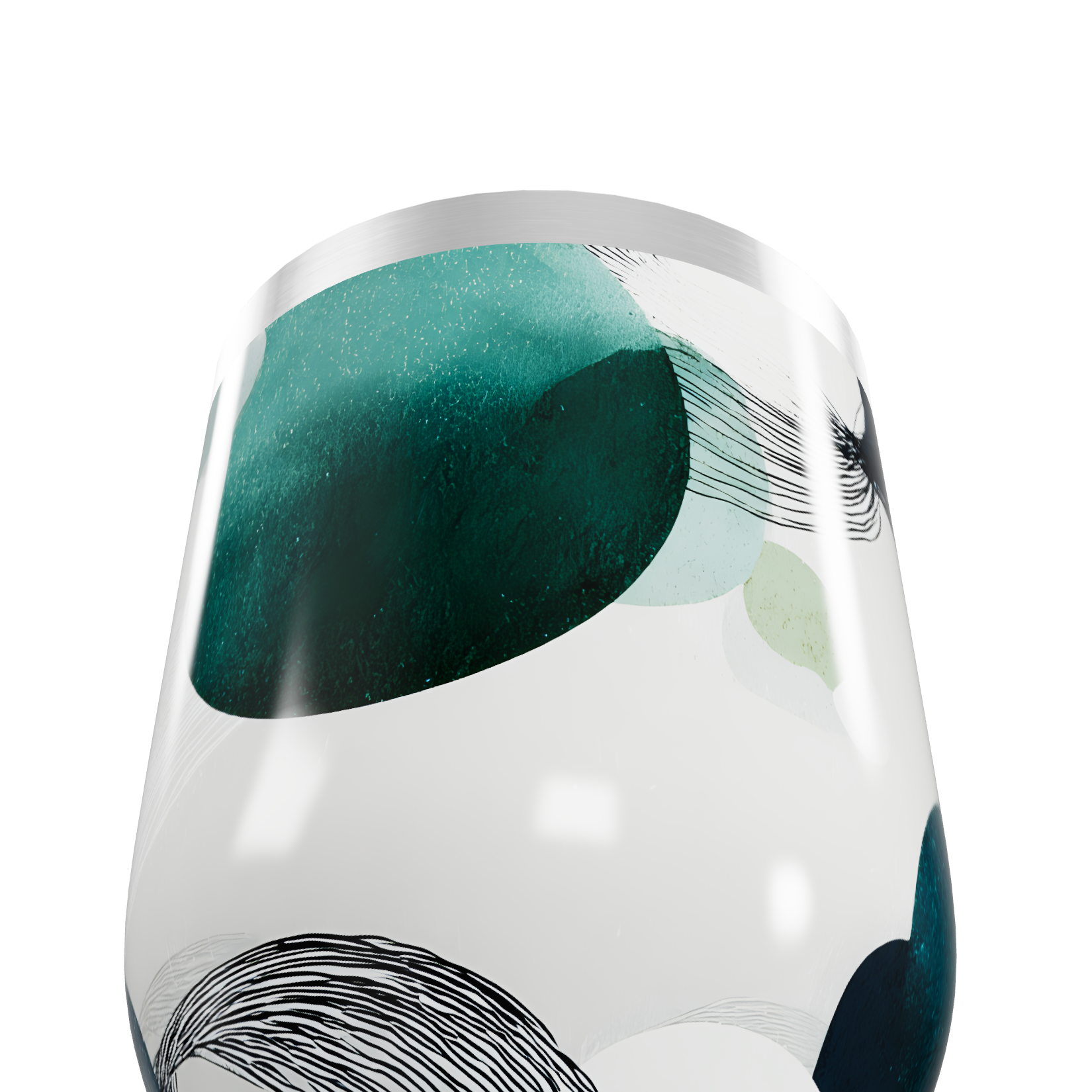 Copo Térmico Slim - Vidro com Estampa Verde