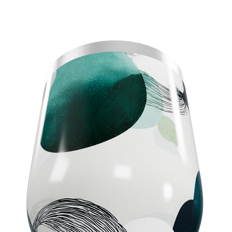 Copo Térmico Slim - Vidro com Estampa Verde