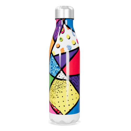 Garrafa Inox - Colorida com Estampa Geométrica