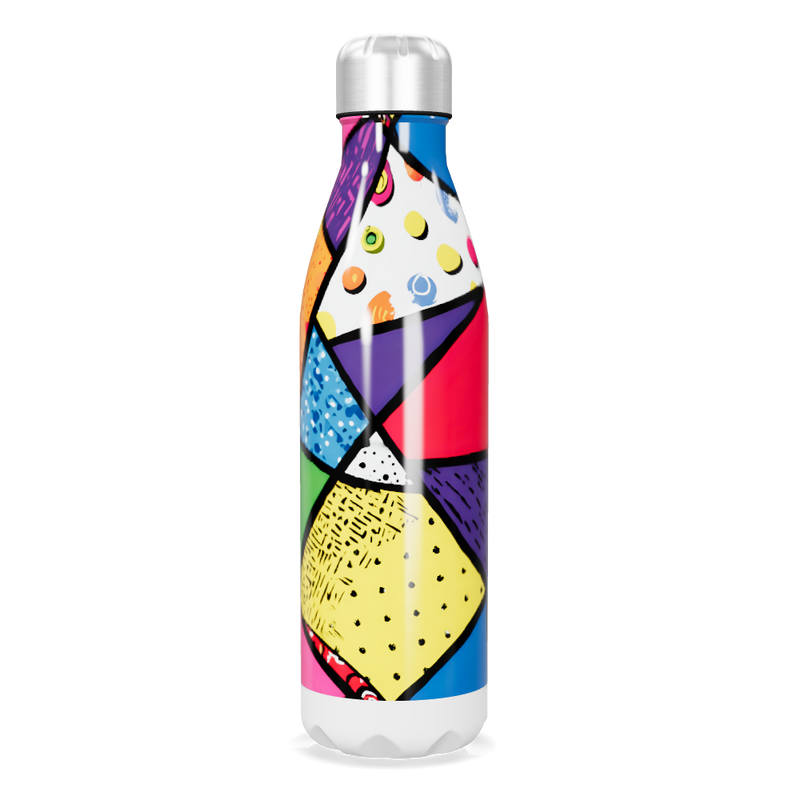Garrafa Inox - Colorida com Estampa Geométrica