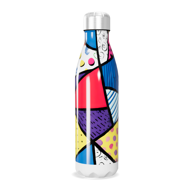 Garrafa Inox - Colorida com Estampa Geométrica