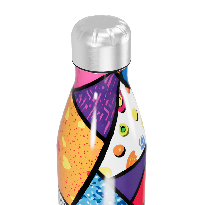 Garrafa Inox - Colorida com Estampa Geométrica