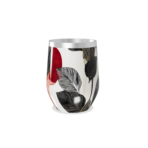 Copo Térmico Slim - Folhagem Preto Vermelho