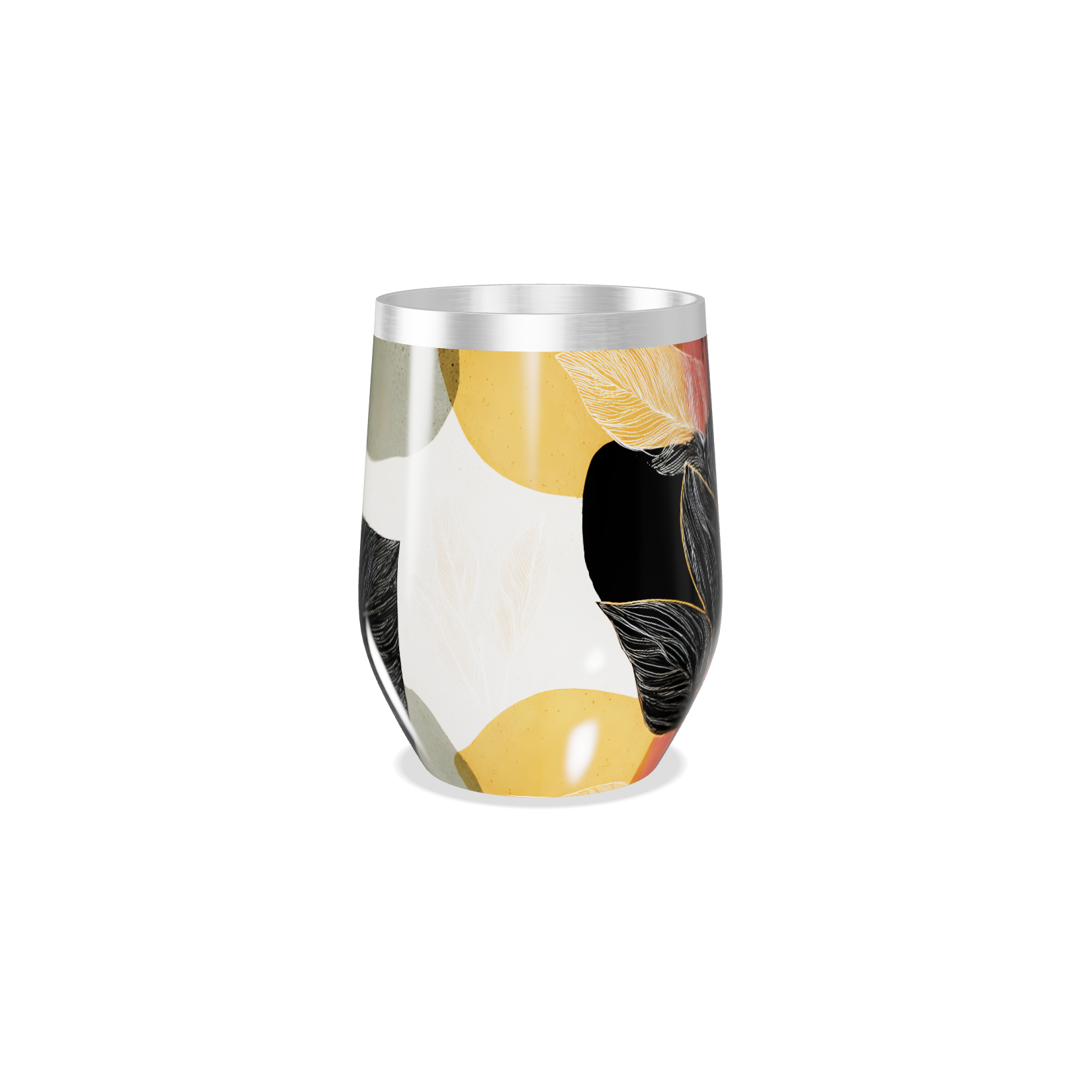 Copo Térmico Slim - Folhagem Preto Vermelho