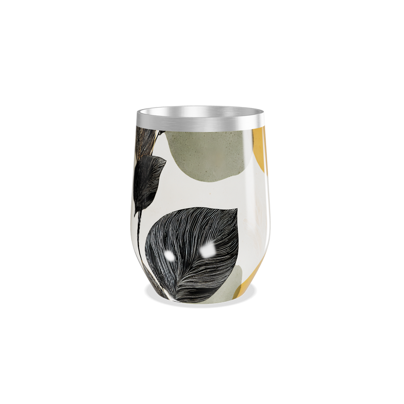 Copo Térmico Slim - Folhagem Preto Vermelho