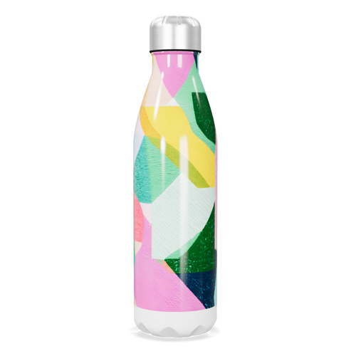 Garrafa Inox - Colorida com Estampa Abstrata
