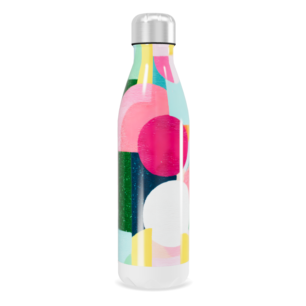 Garrafa Inox - Colorida com Estampa Abstrata