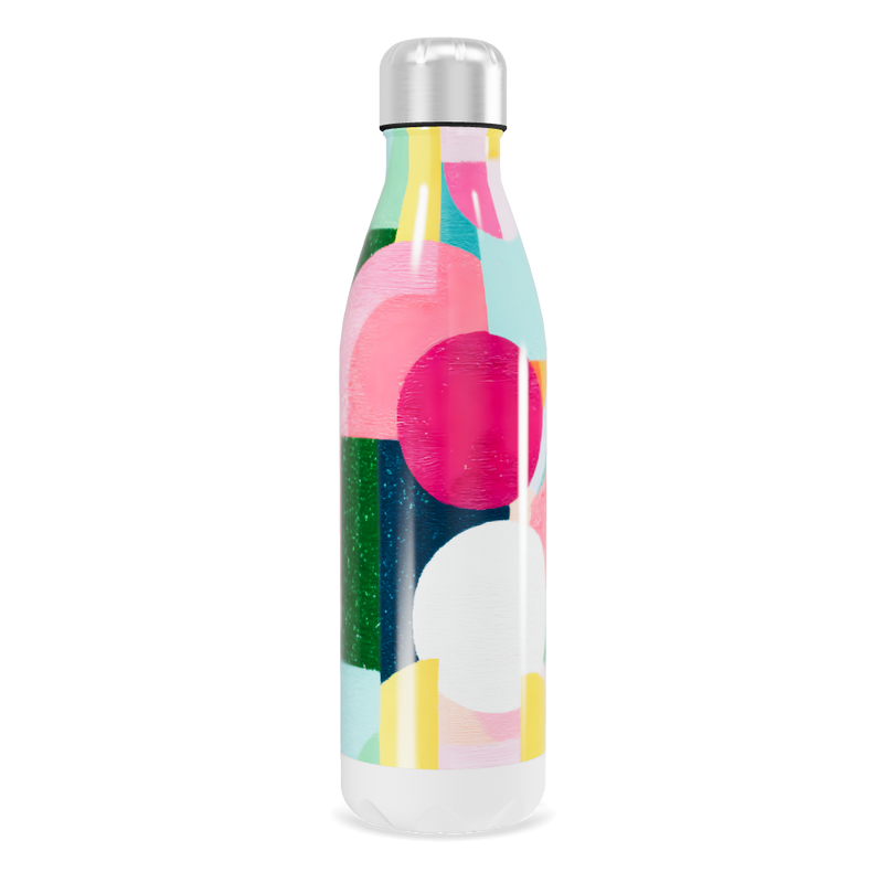 Garrafa Inox - Colorida com Estampa Abstrata