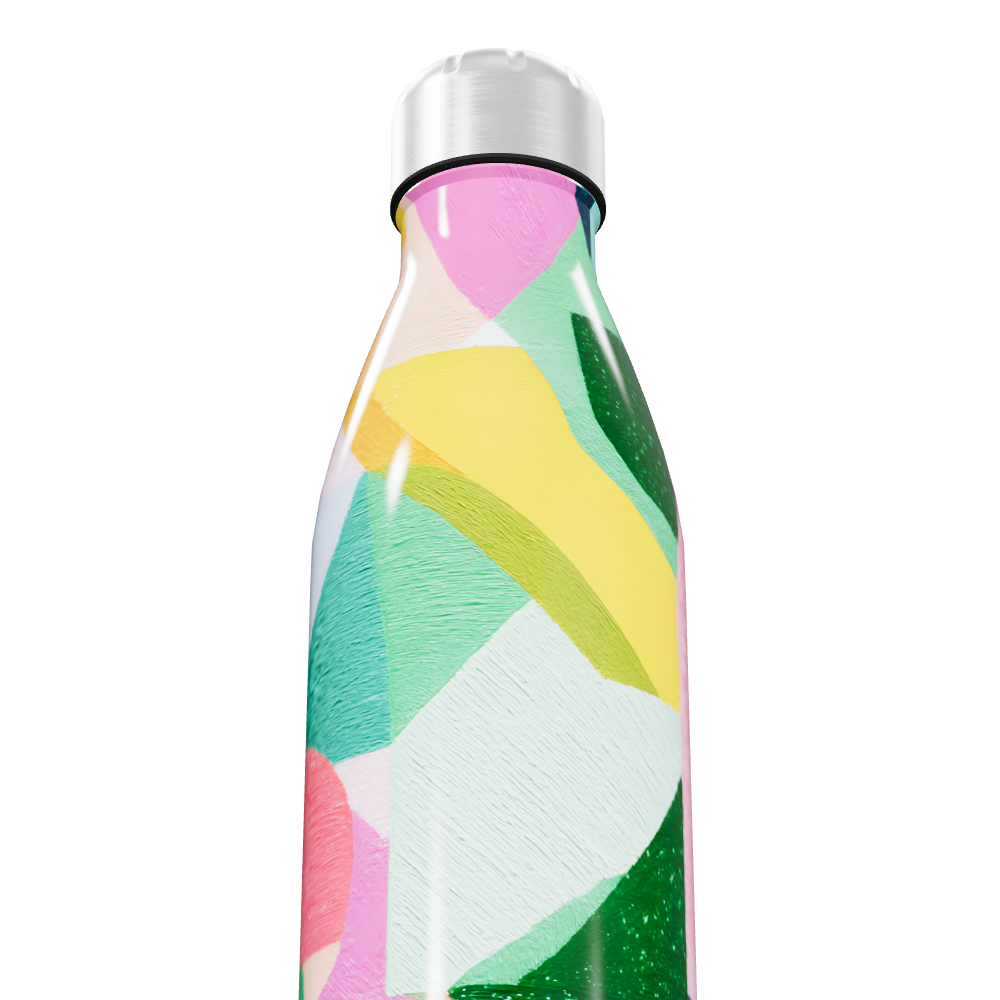 Garrafa Inox - Colorida com Estampa Abstrata