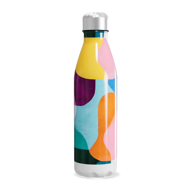 Garrafa Inox - Colorida com Estampa Abstrata