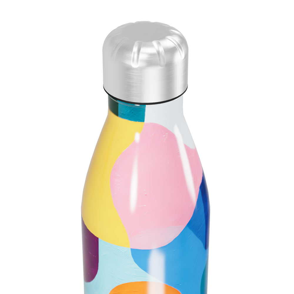 Garrafa Inox - Colorida com Estampa Abstrata