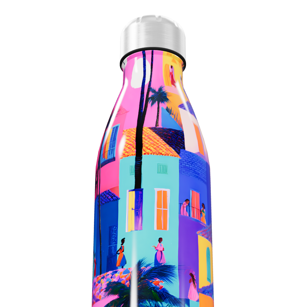 Garrafa Inox - Estampa Colorida Urbana