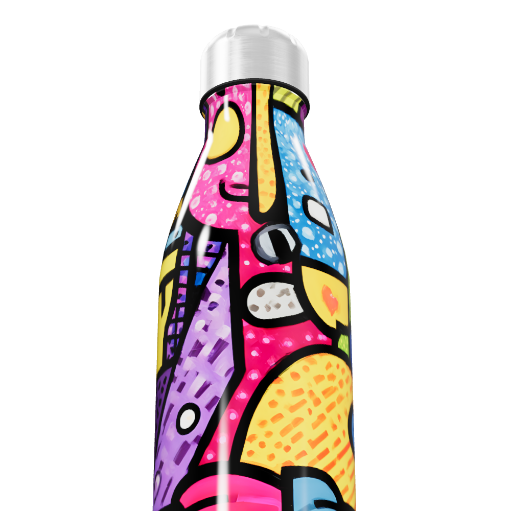 Garrafa Inox - Estampa Colorida Artística
