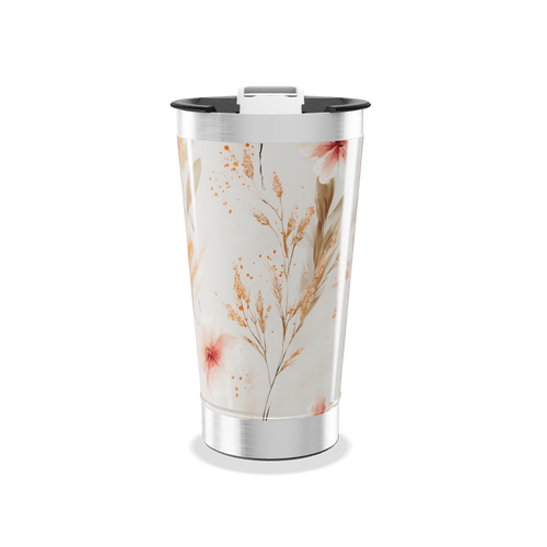 Copo Térmico - Floral Bege Inox