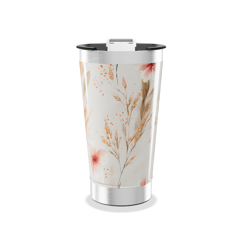 Copo Térmico - Floral Bege Inox