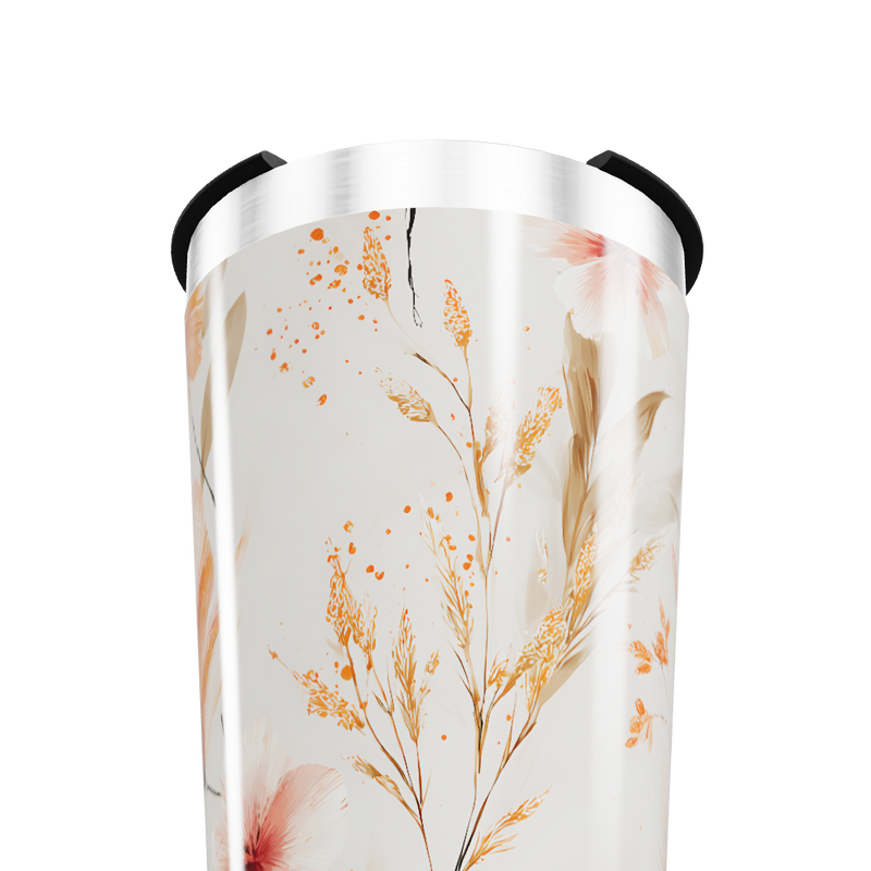 Copo Térmico - Floral Bege Inox