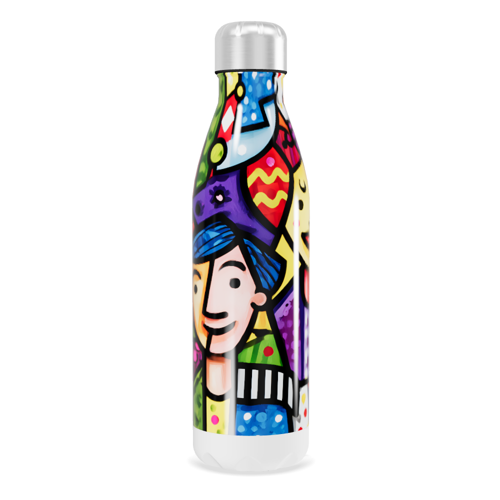 Garrafa Inox - Estampa Artística Colorida