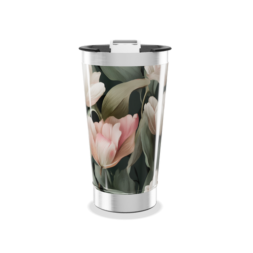 Copo Térmico - Floral com Tampa