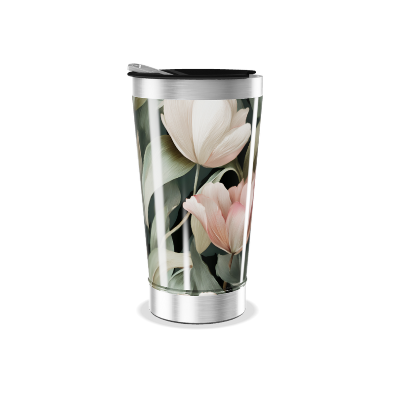 Copo Térmico - Floral com Tampa