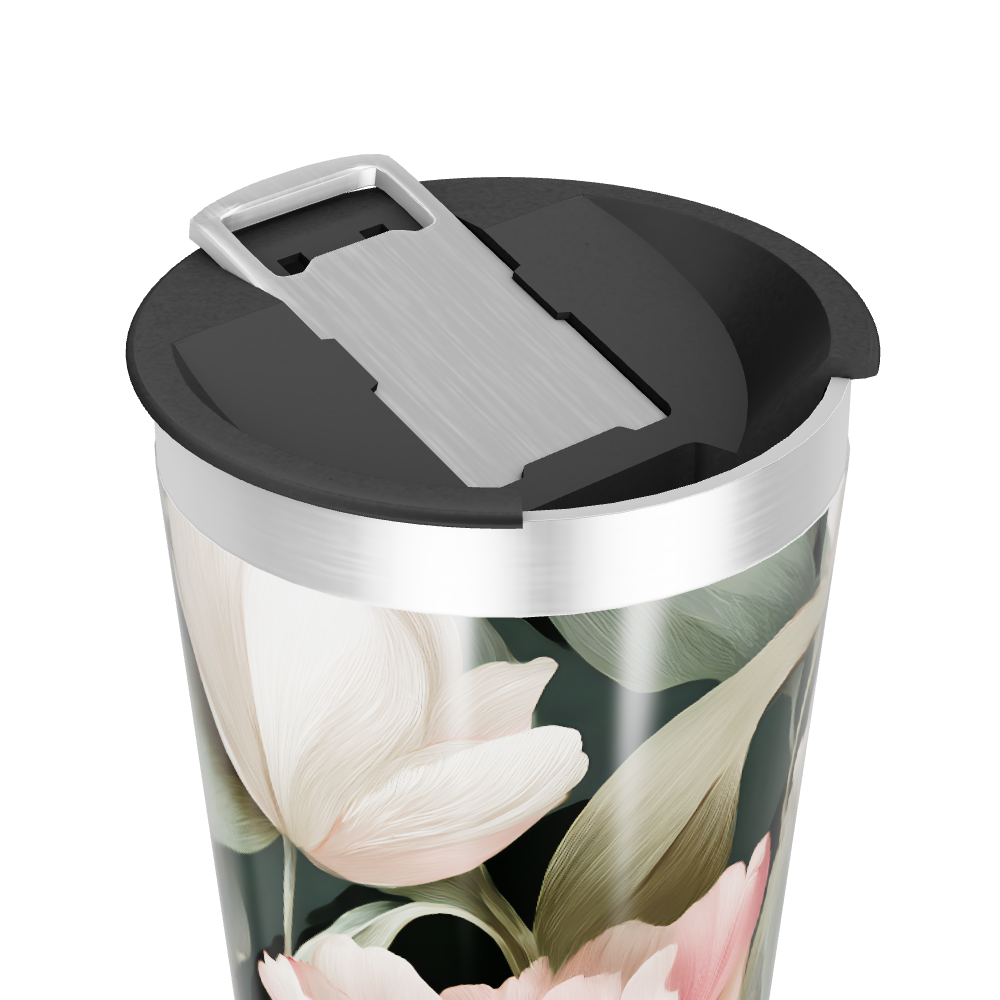Copo Térmico - Floral com Tampa