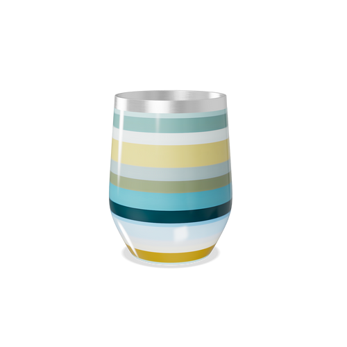 Copo Térmico Slim - Listras Coloridas Inox