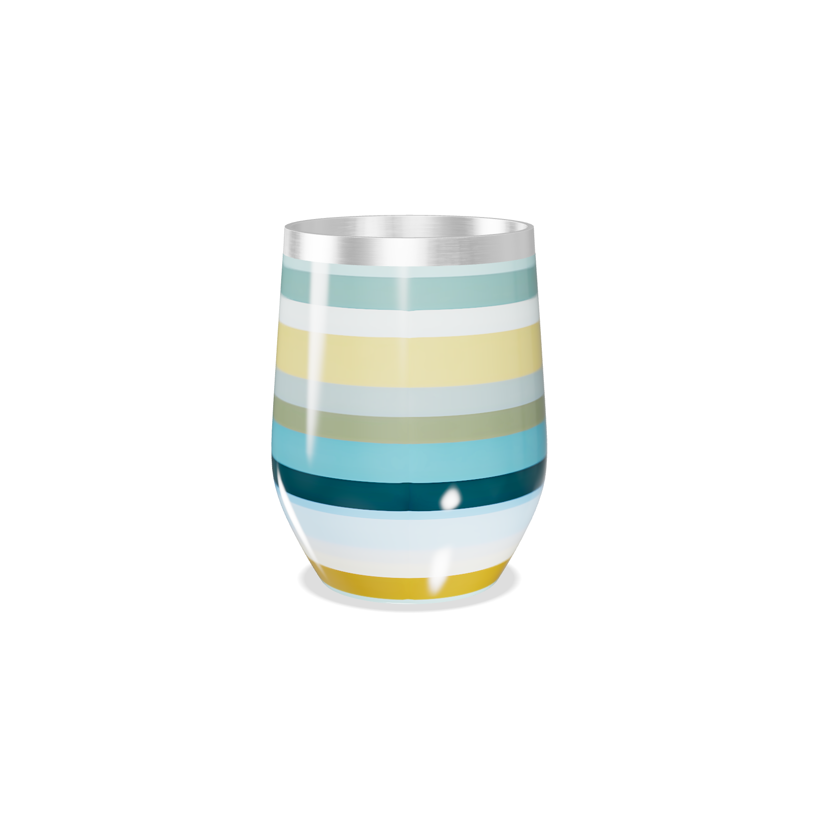 Copo Térmico Slim - Listras Coloridas Inox