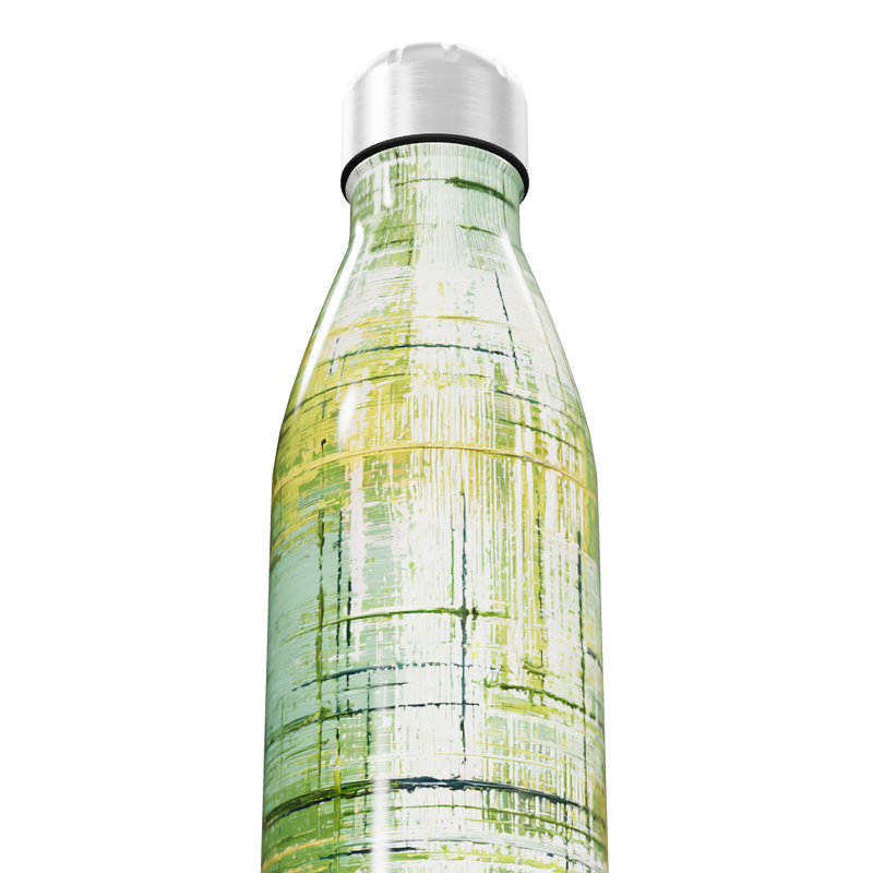 Garrafa Inox - Estampa Verde Geométrica
