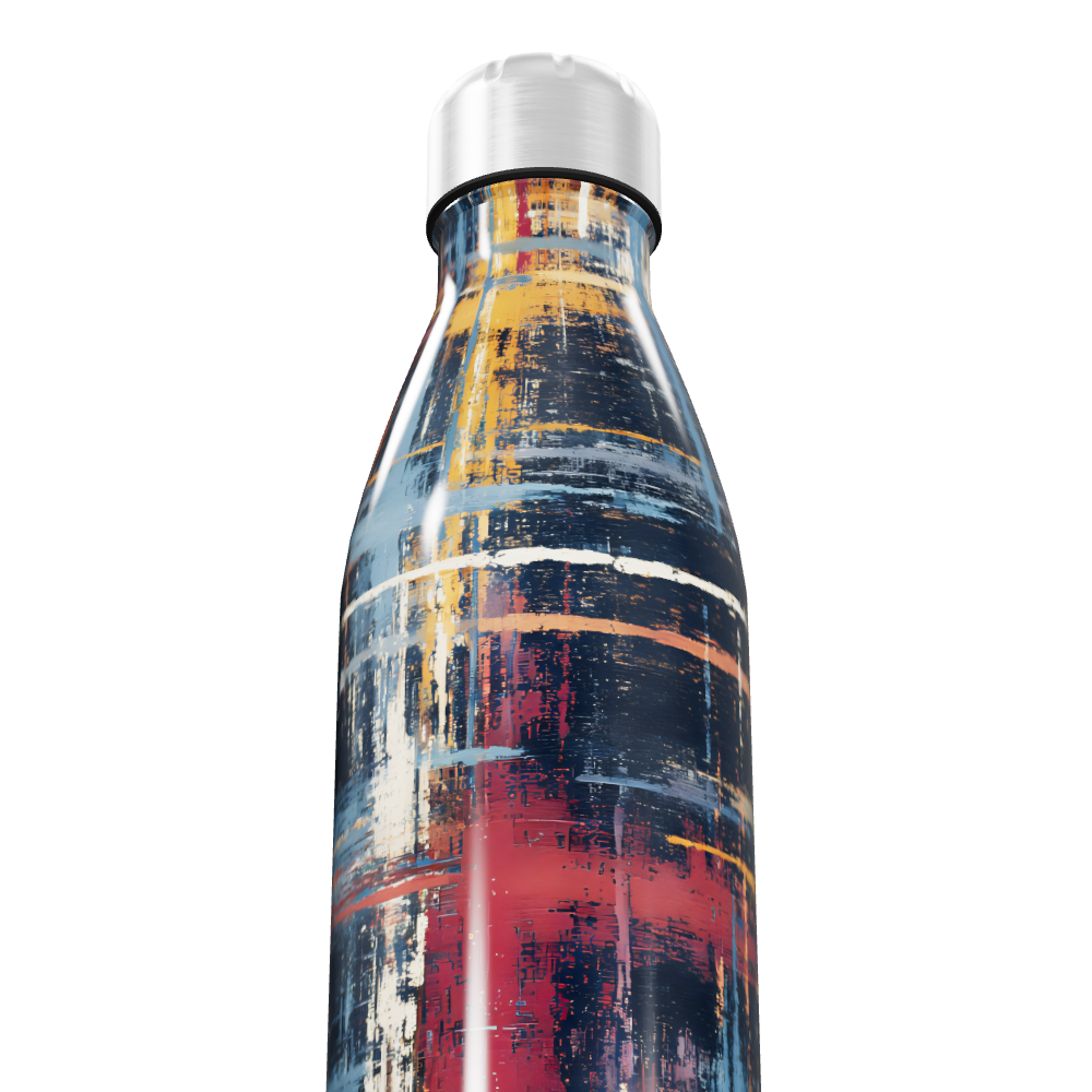 Garrafa Inox - Estampa Abstrata Colorida