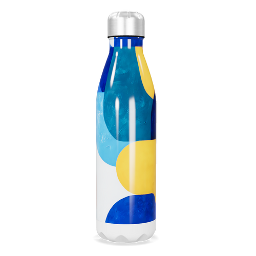 Garrafa Inox - Estampada Azul e Amarela