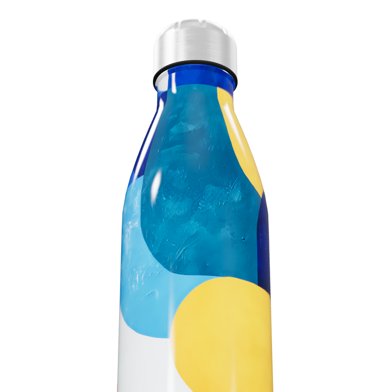 Garrafa Inox - Estampada Azul e Amarela