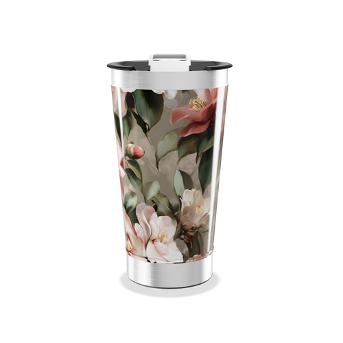 Copo Térmico - Floral com Tampa