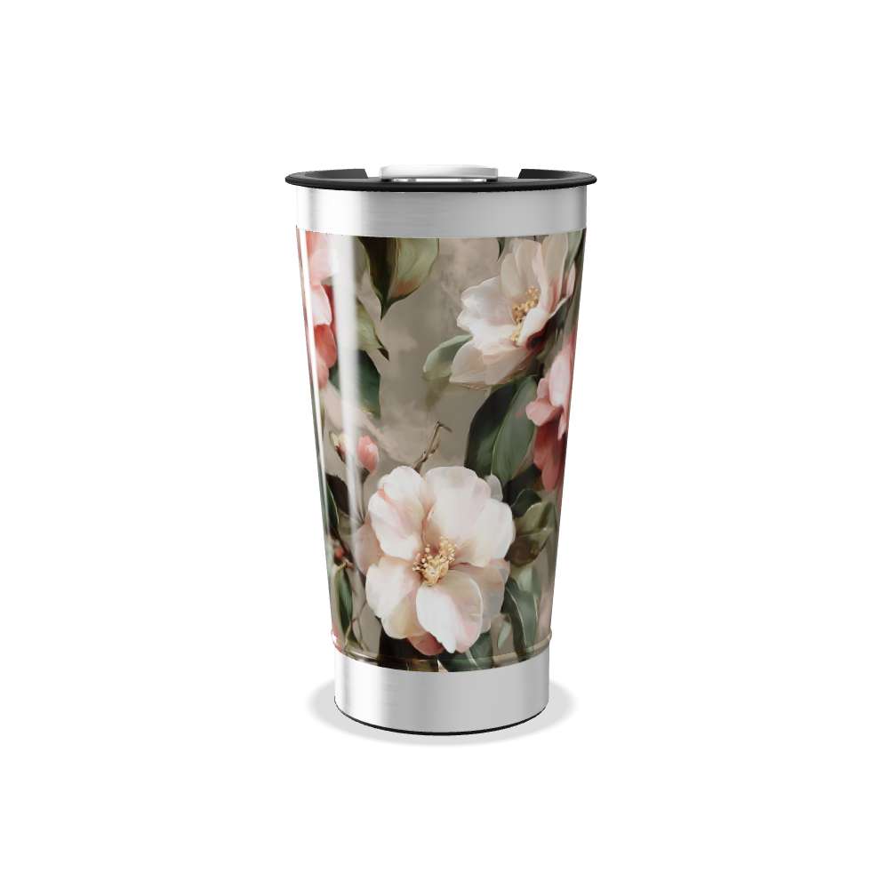 Copo Térmico - Floral com Tampa