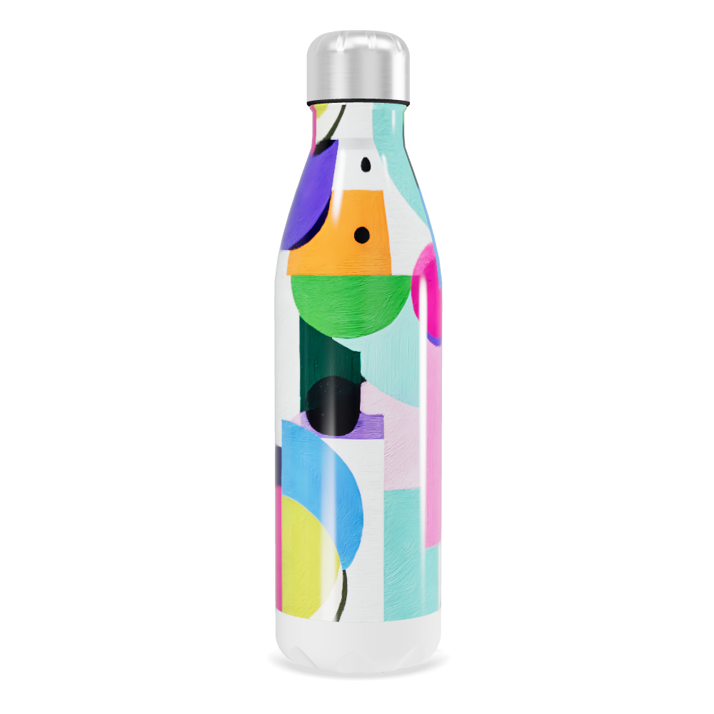 Garrafa Inox - Estampa Colorida Abstrata