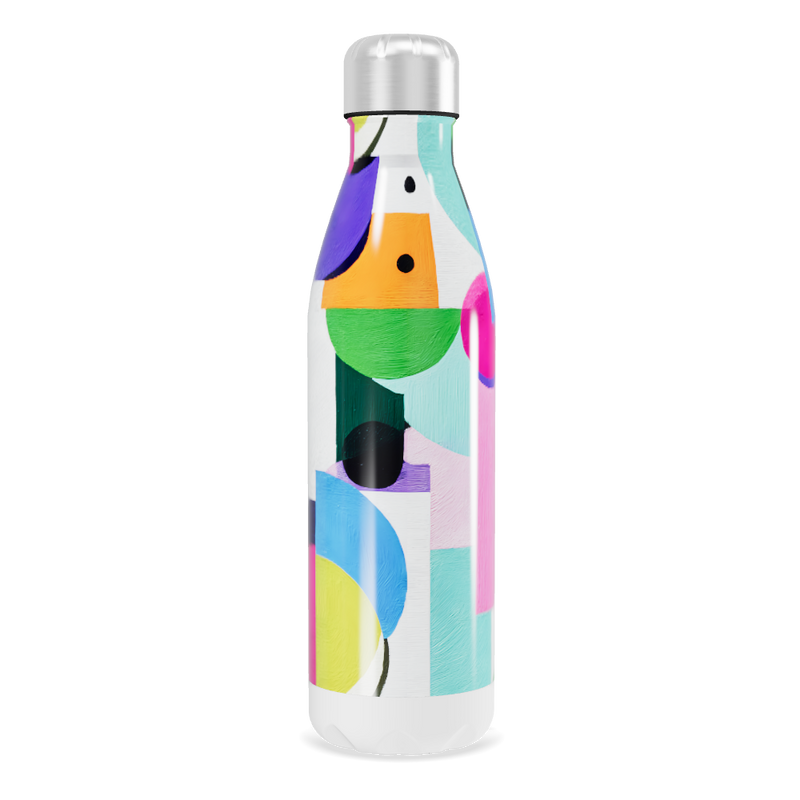 Garrafa Inox - Estampa Colorida Abstrata