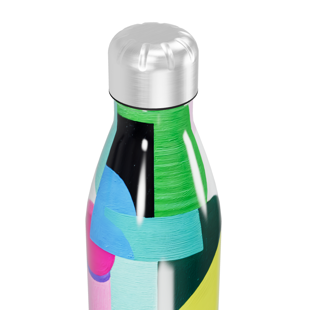 Garrafa Inox - Estampa Colorida Abstrata