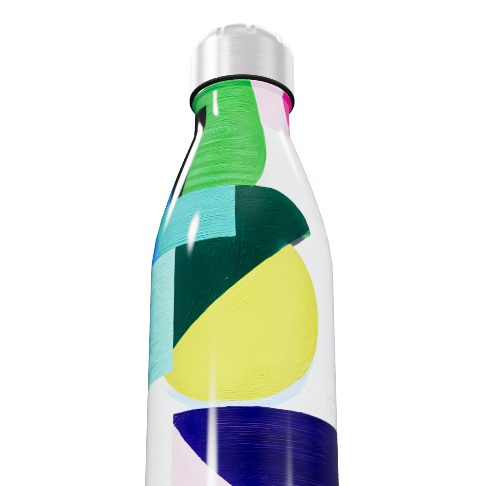 Garrafa Inox - Estampa Colorida Abstrata
