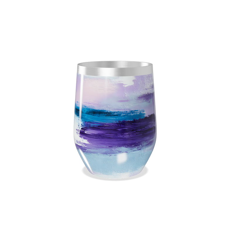 Copo Térmico Slim - Pintura Azul e Roxa