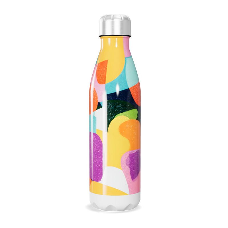 Garrafa Inox Estampada Colorida 500ml