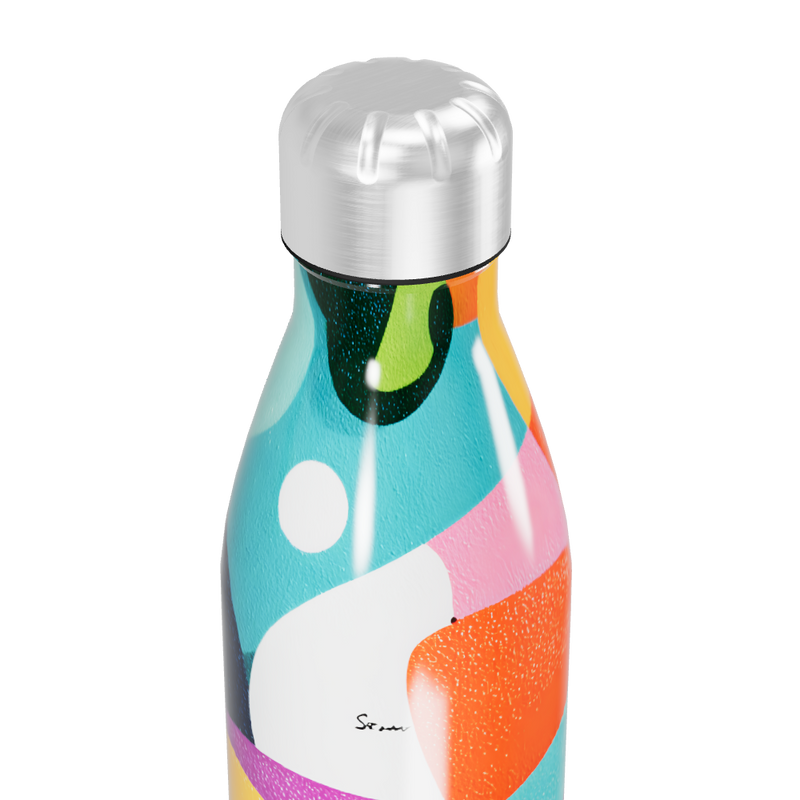 Garrafa Inox Estampada Colorida 500ml