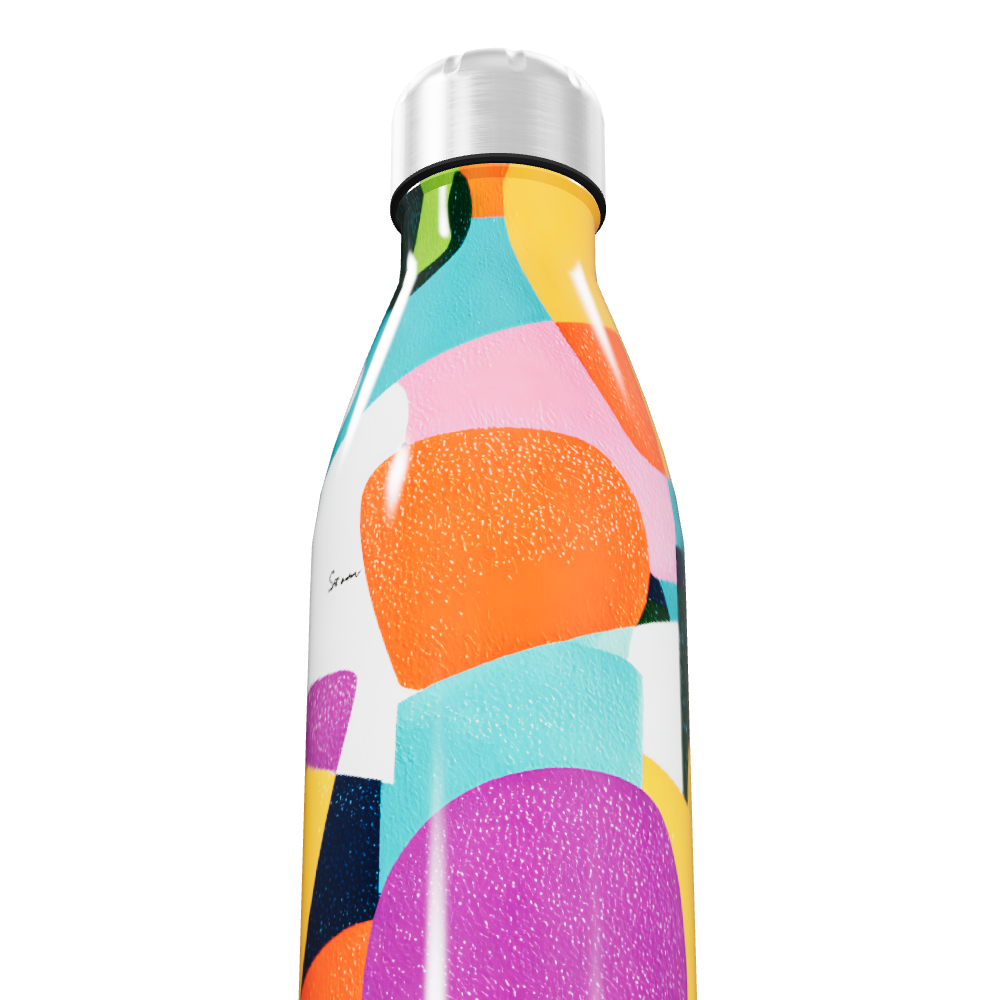 Garrafa Inox Estampada Colorida 500ml