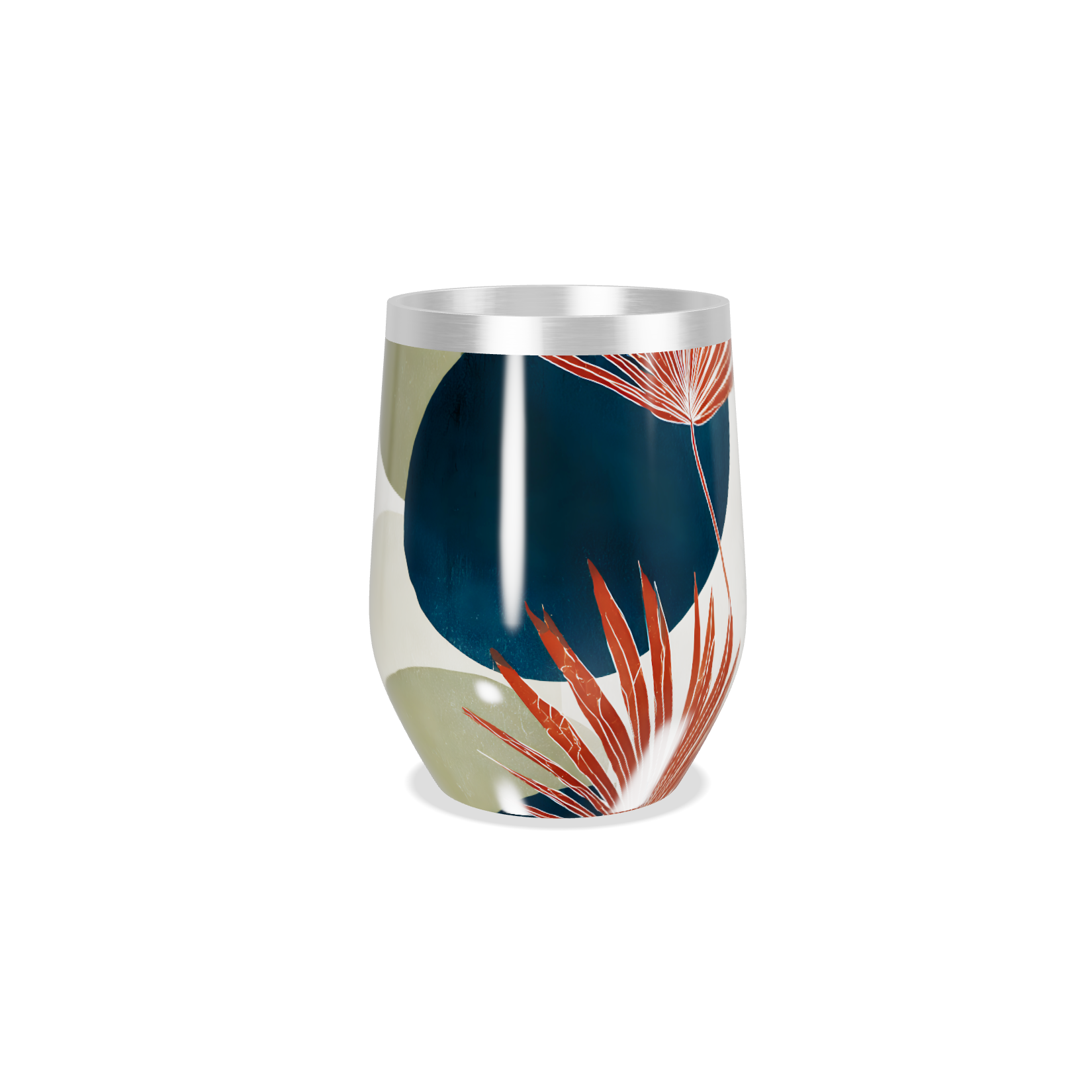 Copo Térmico Slim - Folhas Estampadas Coloridas